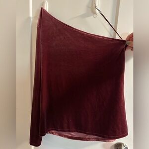 Old Navy Velvet Maroon One Shoulder